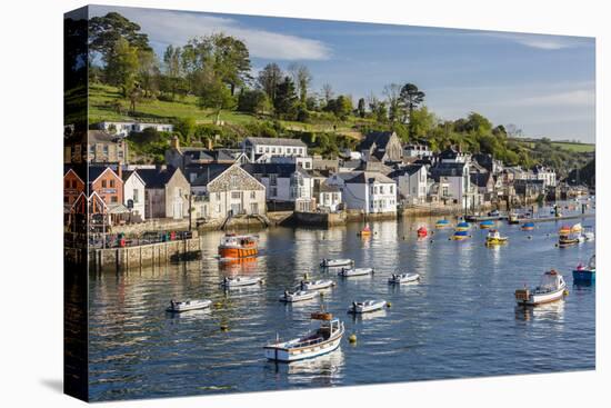 Early Morning Light on Small Boats at Anchor in the Harbour at Fowey, Cornwall, England-Michael Nolan-Premier Image Canvas