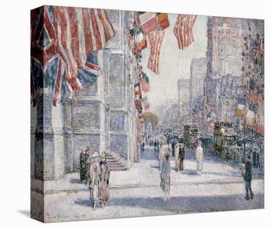 Early Morning on the Avenue in May 1917-Childe Hassam-Stretched Canvas