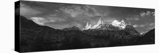 Early morning sunlight on mountain peaks, El Chalten/Mount Fitz Roy, Los Glaciares National Park...-Panoramic Images-Premier Image Canvas