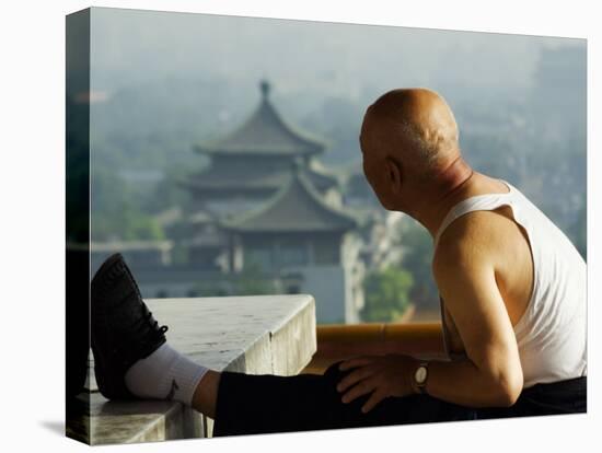 Early Morning Yoga and Stretching at Wanchun Pavilion Jingshan Park, Beijing, China-Christian Kober-Premier Image Canvas