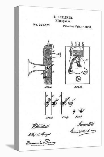 Early Recording Device: the Berliner Microphone Patent, 1880-null-Stretched Canvas