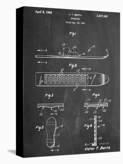 Early Snowboard Patent-null-Stretched Canvas