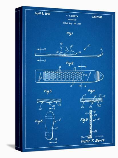 Early Snowboard Patent-null-Stretched Canvas