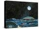 Earth Seen Above a City on the Moon-Chris Butler-Premier Image Canvas
