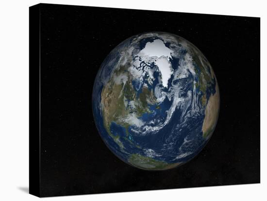 Earth with Clouds And Sea Ice from September 15, 2008-Stocktrek Images-Premier Image Canvas