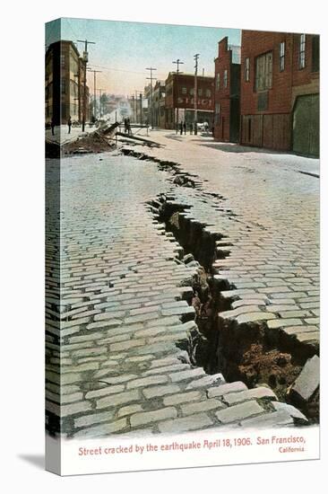 Earthquake Cracked Street-null-Stretched Canvas