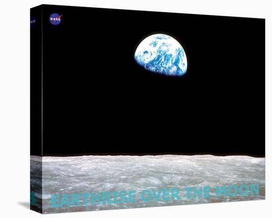 Earthrise over the Moon-null-Stretched Canvas
