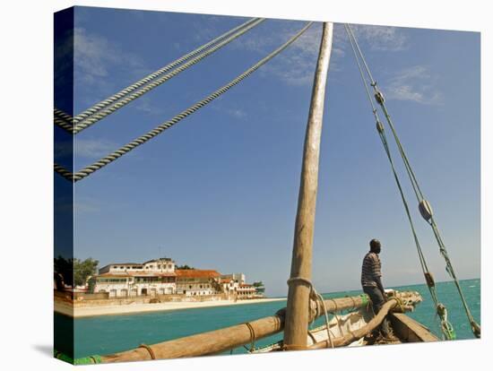 East Africa, Tanzania, Sailing an Arab Dhow in Zanzibar-Paul Harris-Premier Image Canvas
