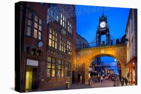 East Gate Clock at Christmas, Chester, Cheshire, England, United Kingdom, Europe-Frank Fell-Premier Image Canvas