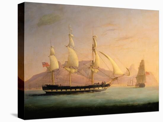 East Indiaman Outward Bound Off Cape Town and Table Mountain (Seen in Two Positions)-Thomas Whitcombe-Premier Image Canvas