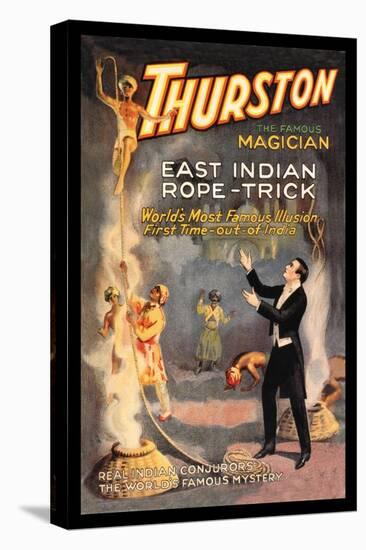 East Indian Rope Trick: Thurston the Famous Magician-null-Stretched Canvas