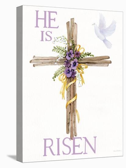 Easter Blessing Saying III with Cross-Kathleen Parr McKenna-Stretched Canvas