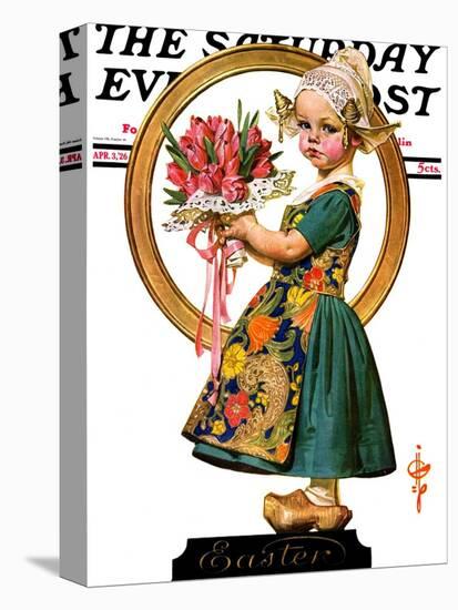"Easter Dutch Girl," Saturday Evening Post Cover, April 3, 1926-Joseph Christian Leyendecker-Premier Image Canvas