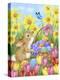 Easter Rabbit with Flowers-MAKIKO-Premier Image Canvas