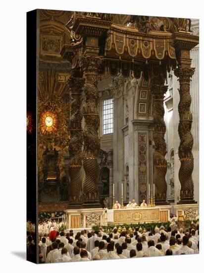 Easter Thursday Mass in St. Peter's Basilica, Vatican, Rome, Lazio, Italy, Europe-Godong-Premier Image Canvas