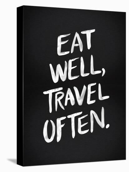 Eat Well Travel Often - White Ink-Cat Coquillette-Premier Image Canvas