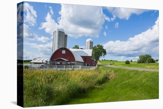 Eau Claire, Wisconsin, Farm and Red Barn in Picturesque Farming Scene-Bill Bachmann-Premier Image Canvas