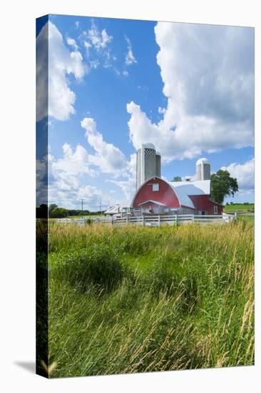 Eau Claire, Wisconsin, Farm and Red Barn in Picturesque Farming Scene-Bill Bachmann-Premier Image Canvas