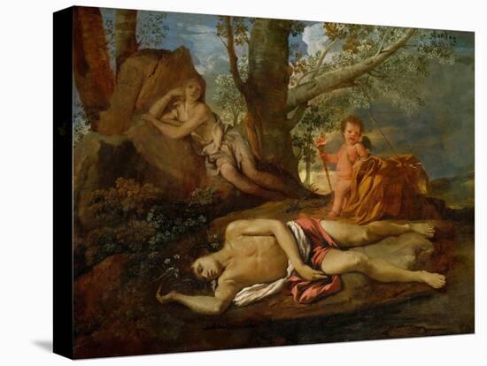 Echo and Narcissus or the Death of Narcissus-Nicolas Poussin-Premier Image Canvas