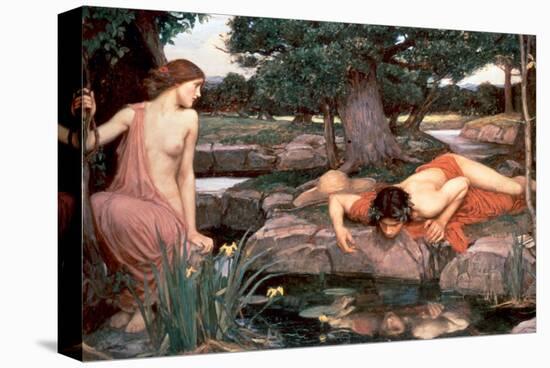 Echo and Narcissus-John William Waterhouse-Stretched Canvas