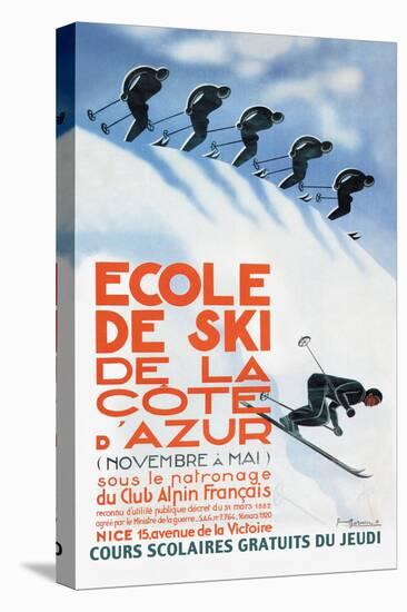 Ecole de Ski-Simon Garnier-Stretched Canvas