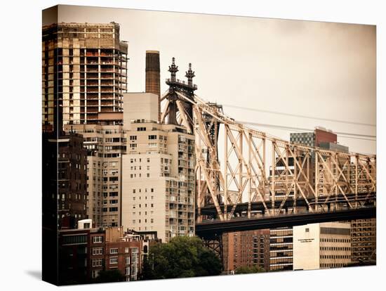 Ed Koch Queensboro Bridge, Roosevelt Island Tram Station, Manhattan, New York, Vintage-Philippe Hugonnard-Premier Image Canvas