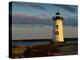 Edgartown Lighthouse at Christmas on Martha's Vineyard at Sunset-James Shive-Premier Image Canvas