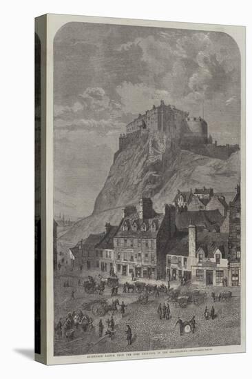 Edinburgh Castle, from the Corn Exchange, in the Grassmarket-null-Premier Image Canvas