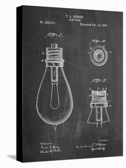 Edison Lamp Base Patent Print-Cole Borders-Stretched Canvas