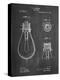 Edison Lamp Base Patent Print-Cole Borders-Stretched Canvas