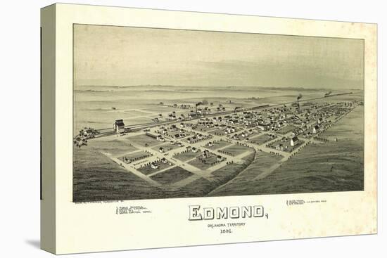 Edmond, Oklahoma - Panoramic Map-Lantern Press-Stretched Canvas