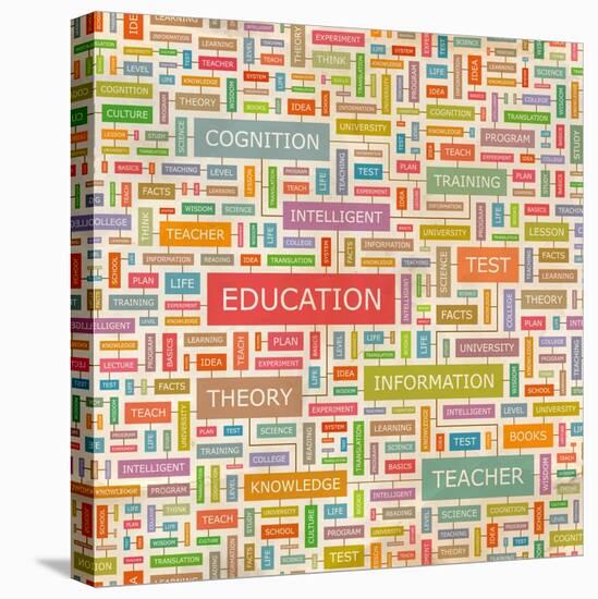 Education Word Collage-Login-Stretched Canvas