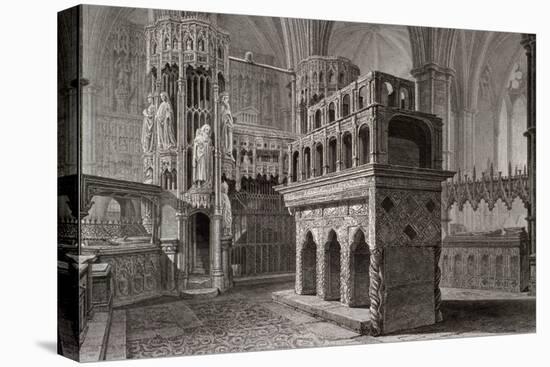 Edward the Confessor's Mausoleum, in the King's Chapel, Westminster Abbey, London, C1818-John Le Keux-Premier Image Canvas