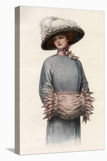 Edwardian Lady with Muff Designed by Mrs Ralston-null-Stretched Canvas