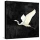 Egret Alighting II Flipped Black-Kathrine Lovell-Stretched Canvas