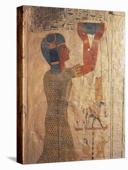 Egypt, Ancient Thebes, Valley of the Kings, Mural of Priest at Tomb of Ramses IX-null-Premier Image Canvas