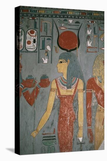 Egypt, Ancient Thebes, Valley of the Kings, Tomb of Horemheb, Mural Painting Depicting Goddess Isis-null-Premier Image Canvas