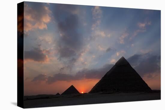 Egypt, Cairo, Pyramids of Giza, Sunset-Catharina Lux-Premier Image Canvas