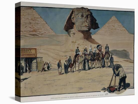 Egypt, Giza, Tourists in Front of Sphinx, 1901-null-Premier Image Canvas