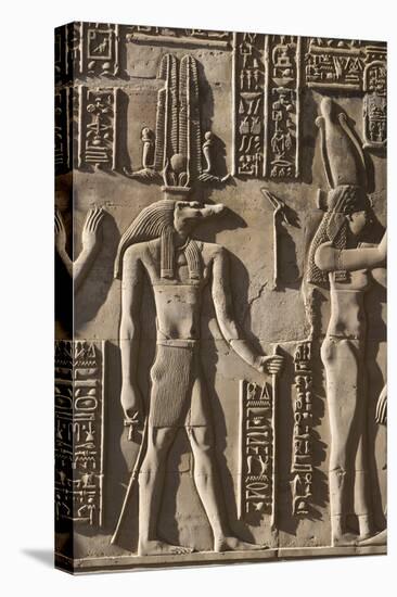 Egypt, Pom Ombo. Hieroglyphics on the walls of Pom Ombo temple.-Brenda Tharp-Premier Image Canvas