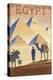 Egypt - Pyramids - Lithograph Style-Lantern Press-Stretched Canvas