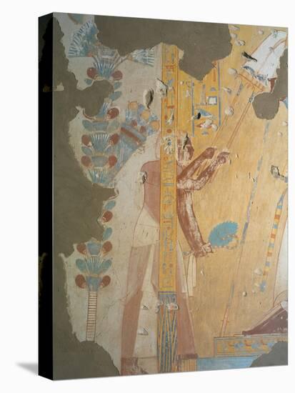 Egypt, Thebes, Luxor, Sheikh 'Abd El-Qurna, Tomb of Horemheb, Detail of Fresco-null-Premier Image Canvas