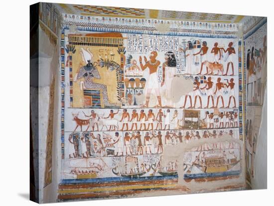 Egypt, Thebes, Luxor, Tomb of Pere Representing Deceased with His Wife Invoking God Osiris-null-Premier Image Canvas