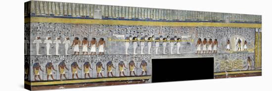 Egypt, Thebes, Luxor, Valley of the Kings, Tomb of Ramses I, Mural Painting of Ra in Solar Bark-null-Premier Image Canvas