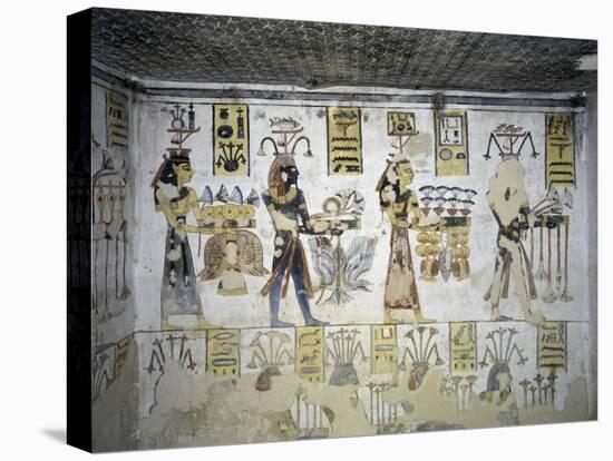 Egypt, Thebes, Luxor, Valley of the Kings, Tomb of Ramses III, Mural Painting of Ritual Offerings-null-Premier Image Canvas