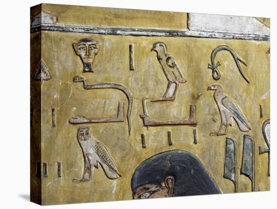 Egypt, Thebes, Luxor, Valley of the Kings, Tomb of Seti I, Mural Painting from Nineteenth Dynasty-null-Premier Image Canvas