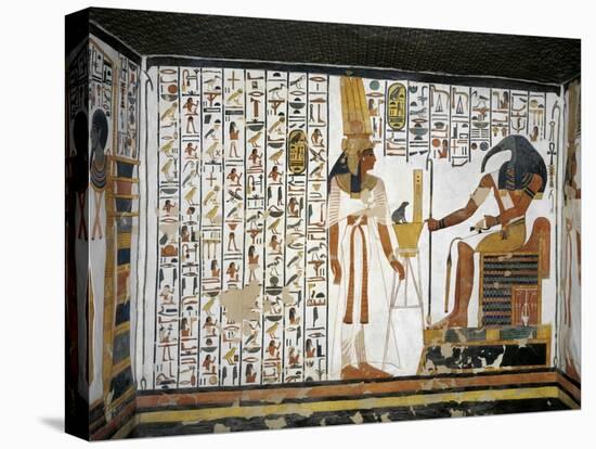 Egypt,  Tomb of Nefertari, Annex to Antechamber, Mural Paintings, Queen before Divine Scribe Thoth-null-Premier Image Canvas