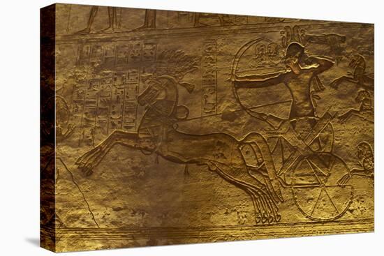 Egyptian Art. Great Temple of Ramses II. Military Campaign Against the Hittites. Ramses II in a…-null-Premier Image Canvas