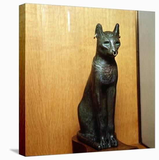 Egyptian Bronze Cat, Sacred to the Goddess Bastet, Roman Period. c664BC-332 BC-Unknown-Premier Image Canvas