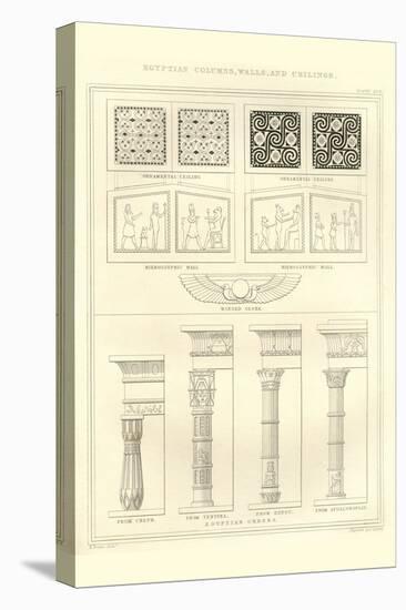 Egyptian Columns, Walls and Ceilings-Richard Brown-Stretched Canvas